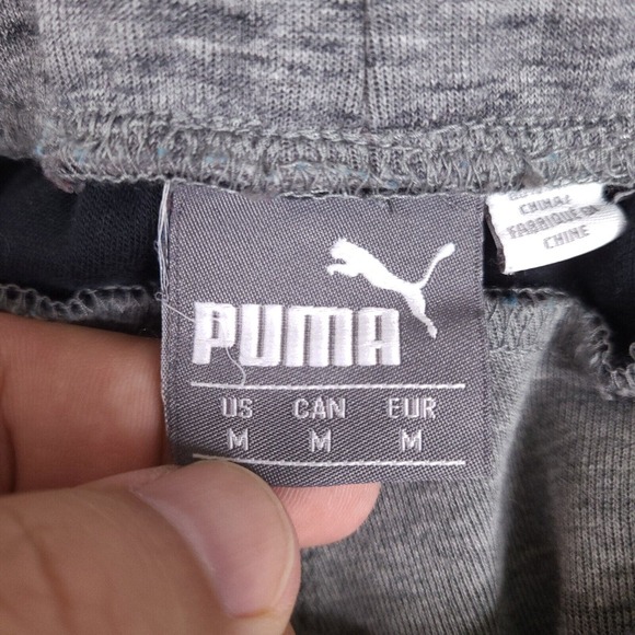 Puma Sweatpants Joggers Mens Medium Gray 28 Waist Activewear Zip Pockets Sports - Picture 3 of 15